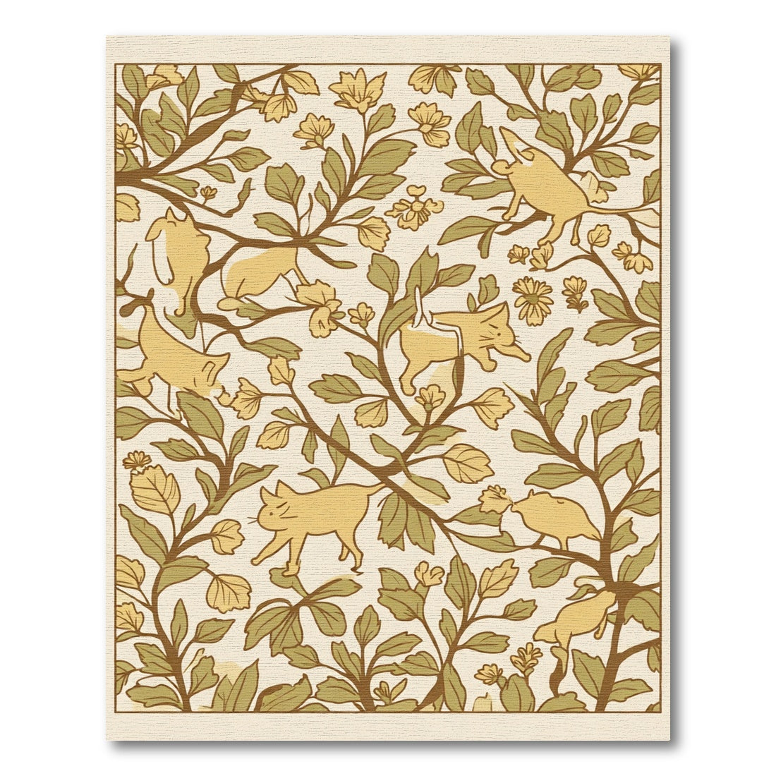 Golden Cats Amongst Foliage Rug