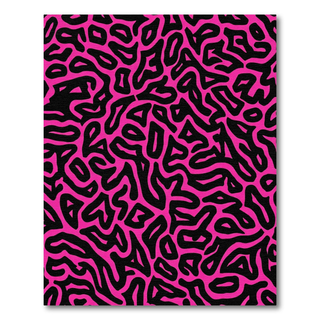 Vivid Magenta Abstract Organic Shapes Rug