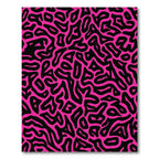 Vivid Magenta Abstract Organic Shapes Rug