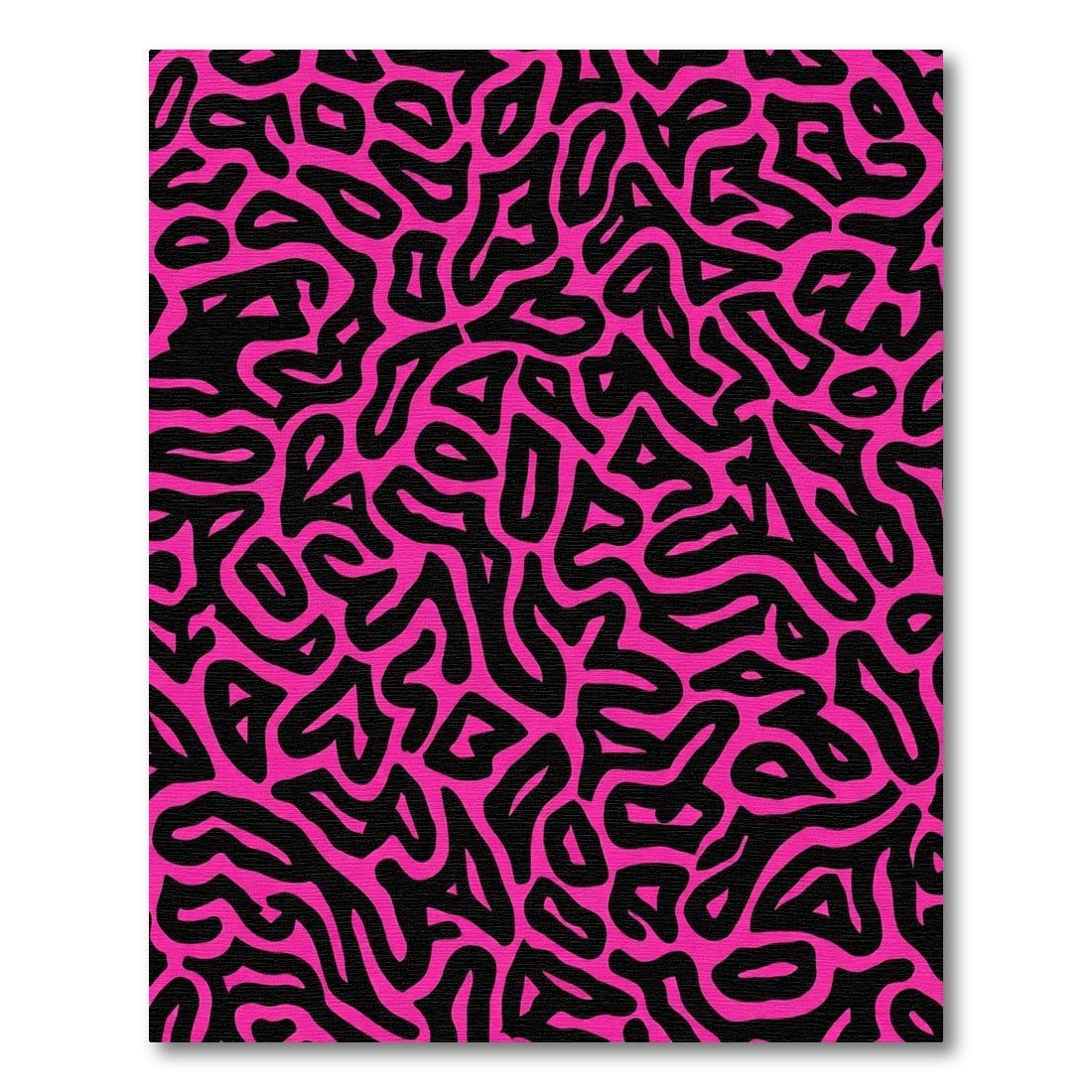 Vivid Magenta Abstract Organic Shapes Rug