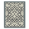 Monochrome Geometric Tribal Diamond Rug