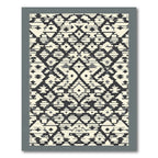 Monochrome Geometric Tribal Diamond Rug