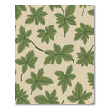 Green Leafy Branches Cream Rug