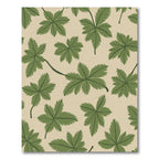 Green Leafy Branches Cream Rug