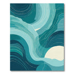 Teal Swirl Abstract Ocean Wave Rug