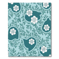 Teal Aqua White Floral Botanical Whimsical Rug