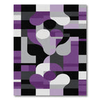 Modern Abstract Purple Geometric Shapes Rug