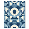 Mid Century Modern Geometric Blue Ochre Rug