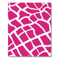 Vibrant Pink White Organic Grid Rug