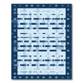 Deep Blue Abstract Pixelated Stripe Rug