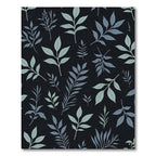 Dark Botanical Leaf Arrangement Rug