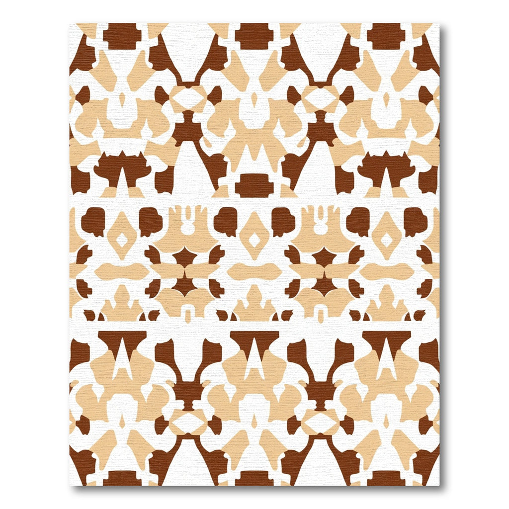 Brown Tan Floral Abstract Repeat Rug