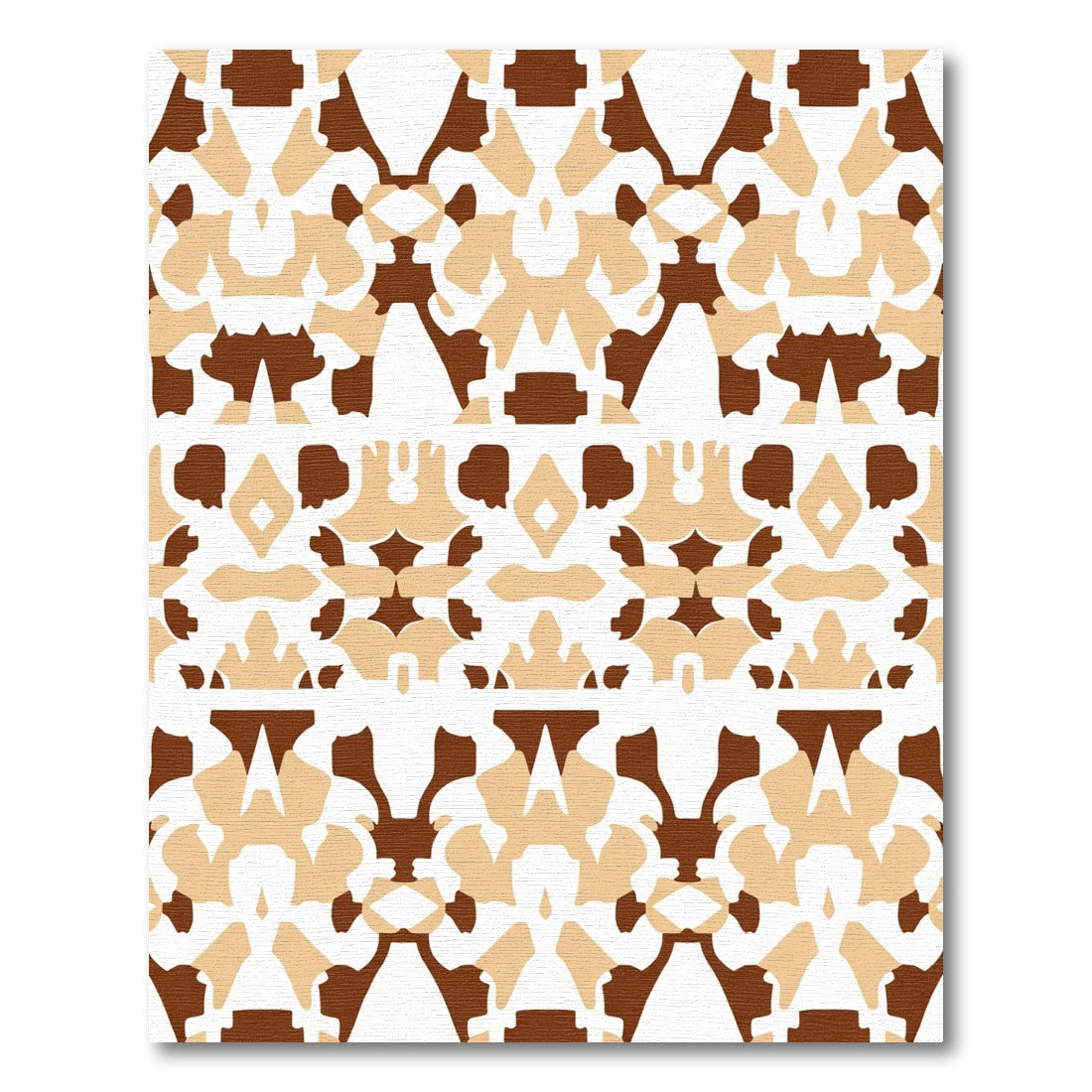 Brown Tan Floral Abstract Repeat Rug