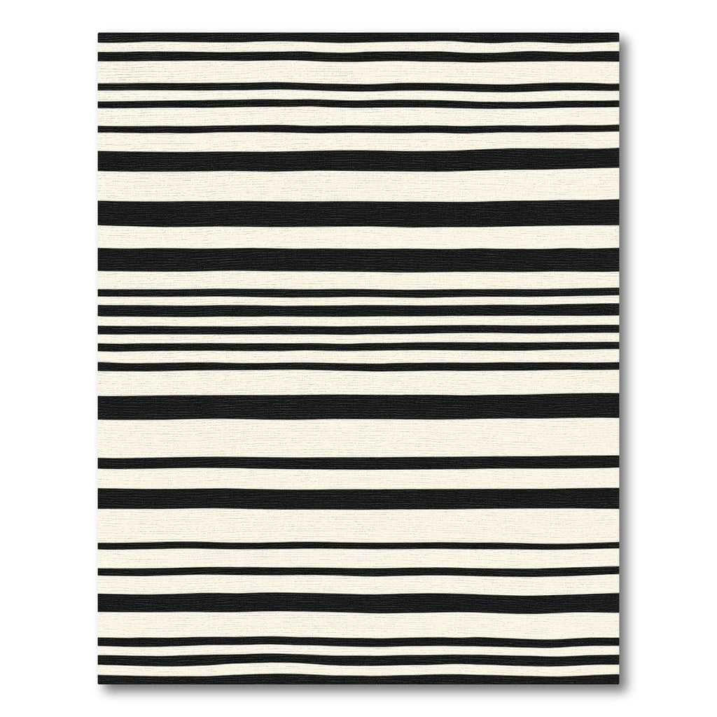 Modern Black Cream Horizontal Stripe Rug