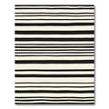 Modern Black Cream Horizontal Stripe Rug
