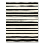 Modern Black Cream Horizontal Stripe Rug