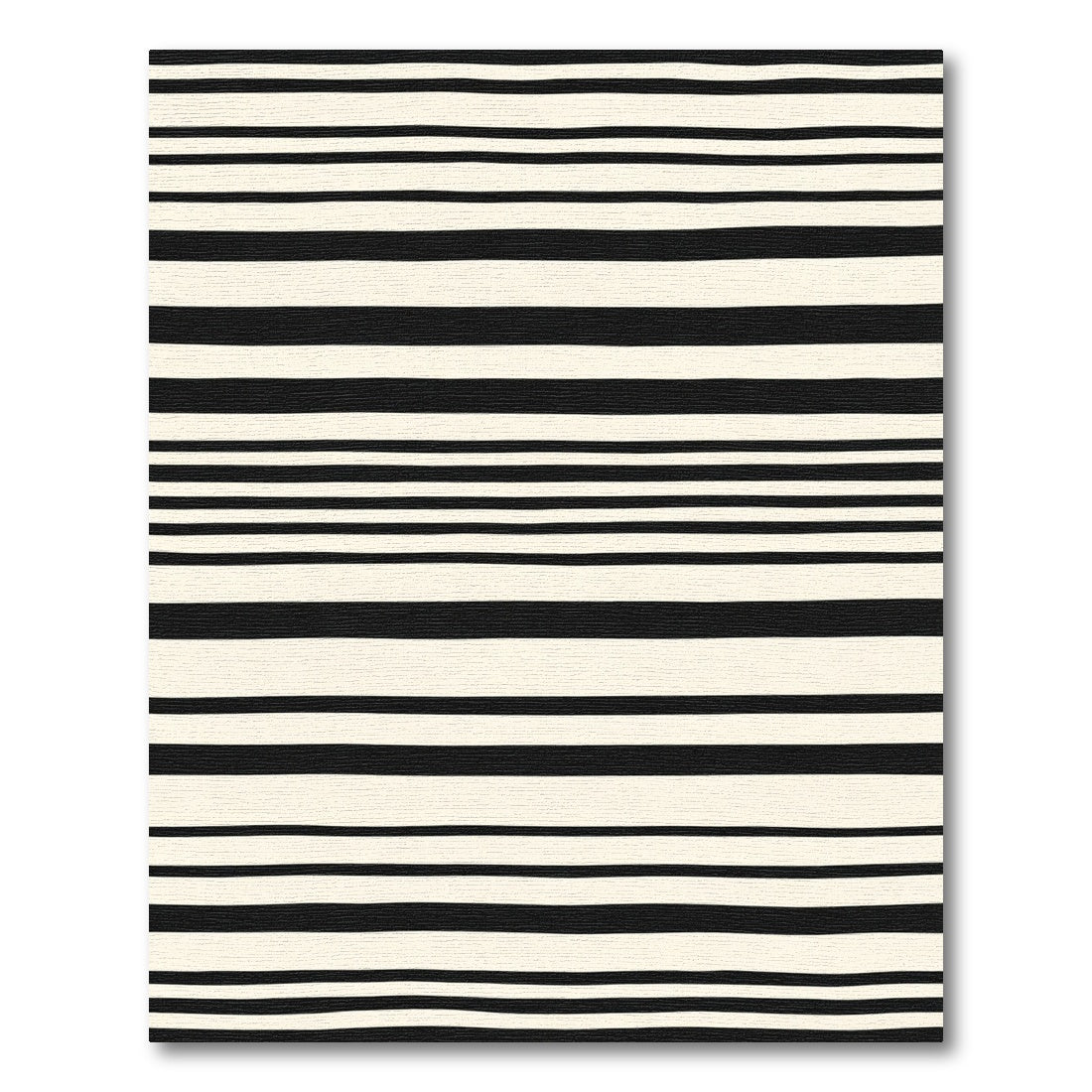 Modern Black Cream Horizontal Stripe Rug