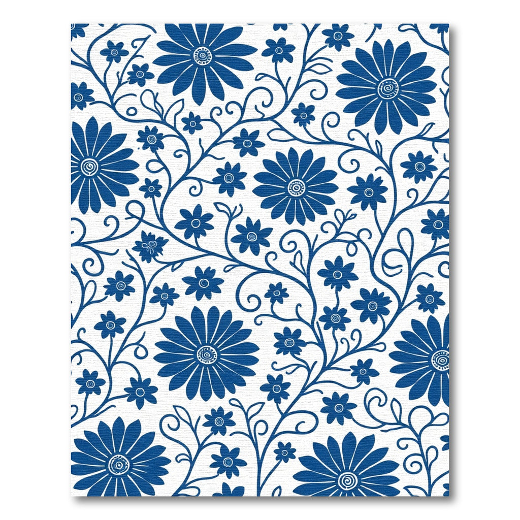 Blue Daisy Vine Meadow Rug