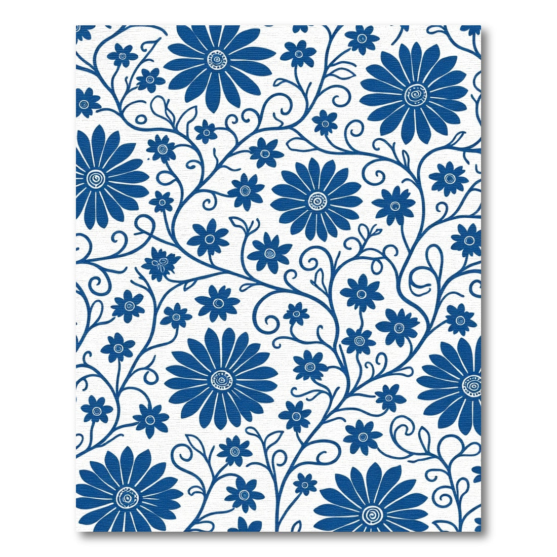 Blue Daisy Vine Meadow Rug