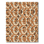 Terra Cotta Black Abstract Leo Face Rug