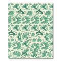 Teal Silhouette Floral Botanical Repeat Rug