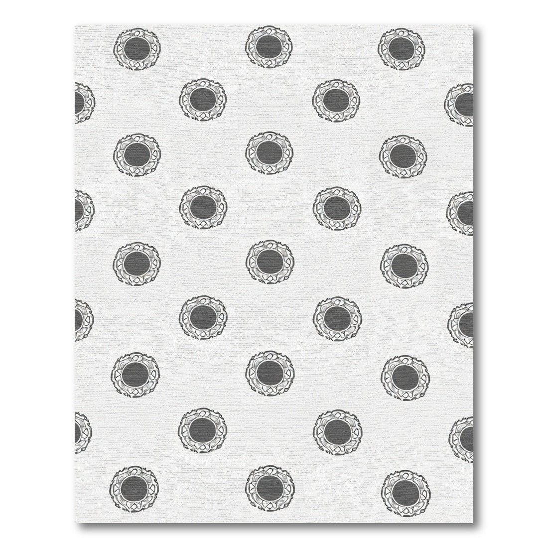 Monochromatic Circular Rosette Arrangement Rug