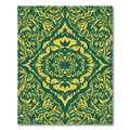 Emerald Gold Vintage Floral Medallion Rug
