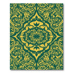 Emerald Gold Vintage Floral Medallion Rug