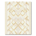 Elegant Gold Geometric Diamond Overlay Rug