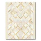 Elegant Gold Geometric Diamond Overlay Rug