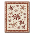 Brown Starburst Contemporary Border Rug