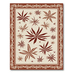 Brown Starburst Contemporary Border Rug