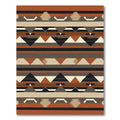 Earthy Geometric Stripes Navajo Rug