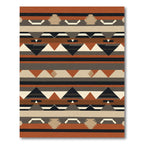 Earthy Geometric Stripes Navajo Rug