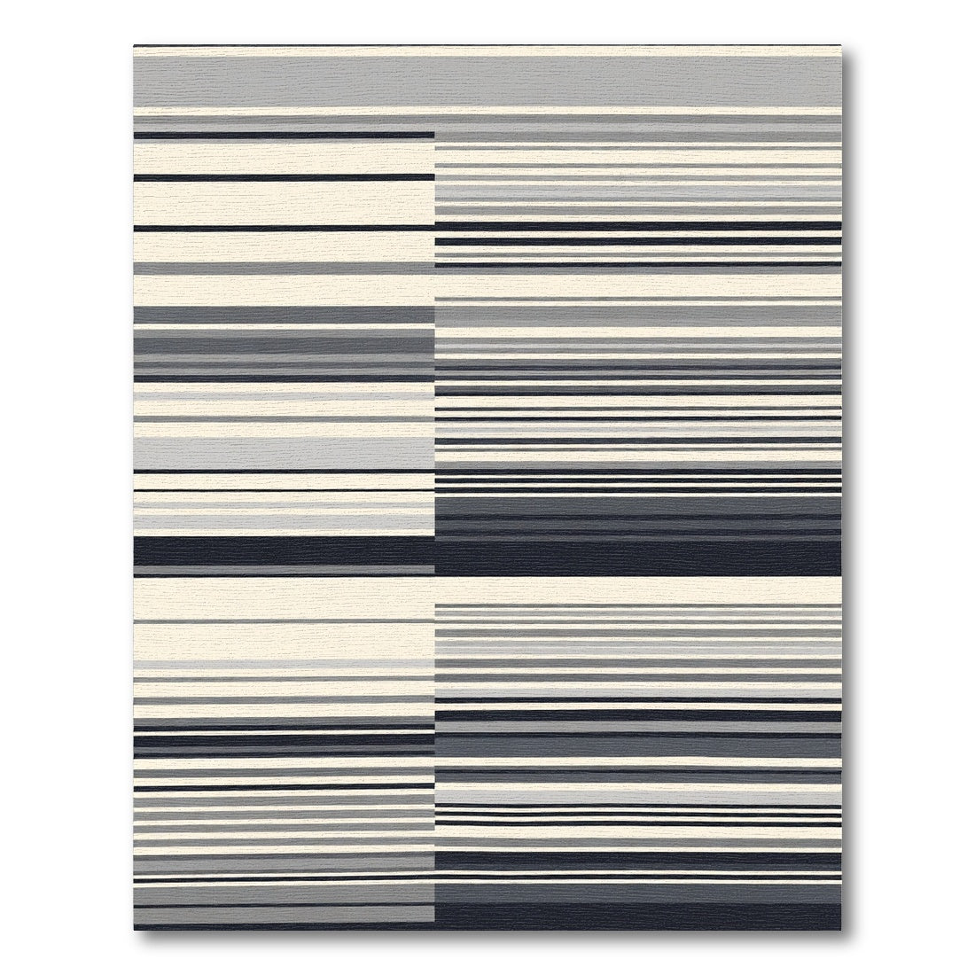 Cool Toned Stripe Blocks Rug