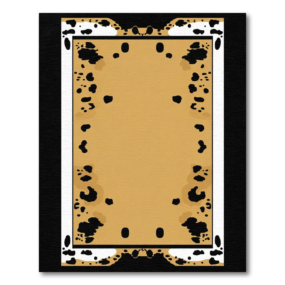 Gold Black Spotted Border Rug