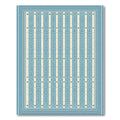 Light Blue Cream Vertical Stripe Diamond Rug