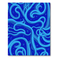 Deep Blue Flowing Swirls Rug