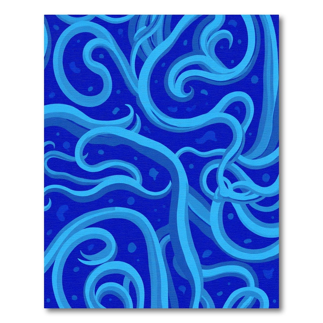 Deep Blue Flowing Swirls Rug