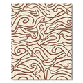 Cream Brown Swirl Flow Organic Rug