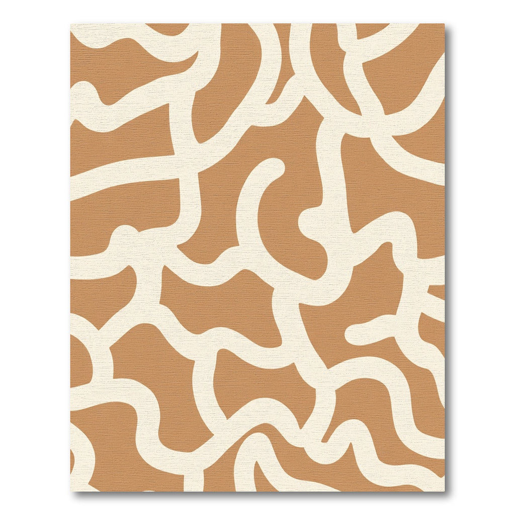 Earthy Cream Abstract Swirl Rug