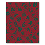 Deep Red Forest Foliage Garland Rug