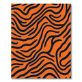 Orange Navy Swirling Tiger Stripes Rug