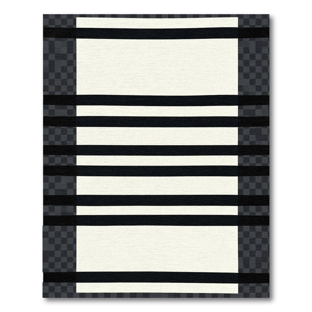 Bold Black White Stripe Accent Rug