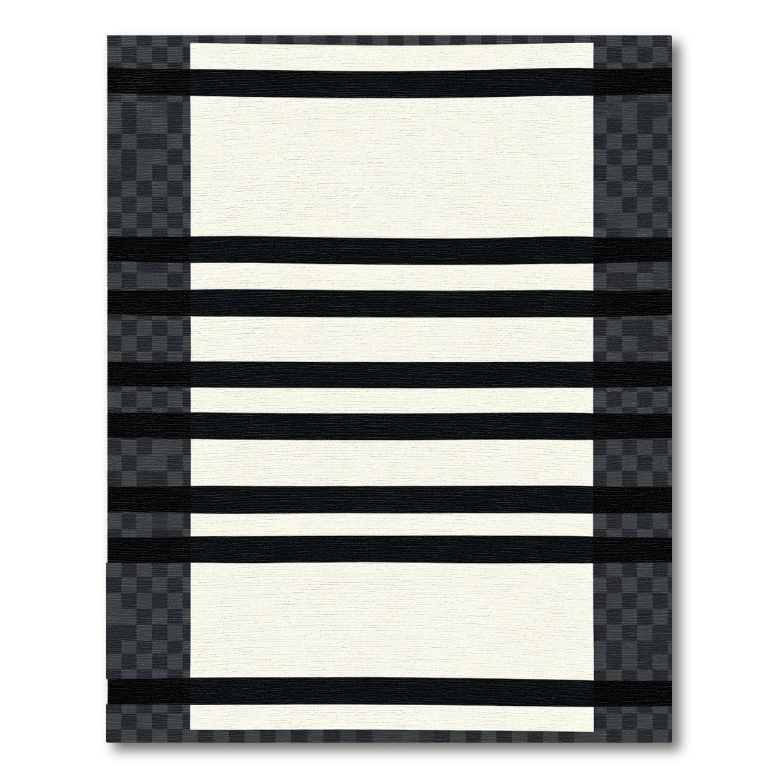 Bold Black White Stripe Accent Rug