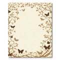 Brown Butterfly and Leaf Border Rug