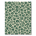 Dark Green Floral Garden Cream Rug