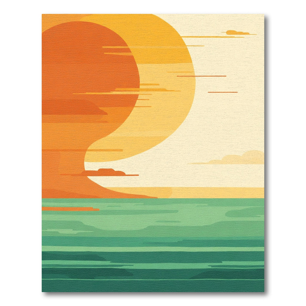 Golden Sunset Horizon Waves Rug