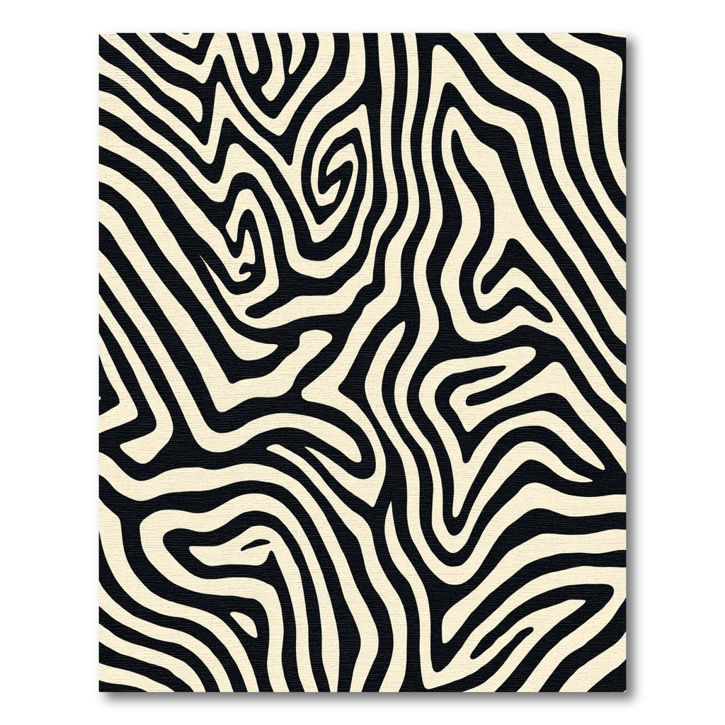 Cream Black Zebra Stripe Flow Rug