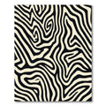 Cream Black Zebra Stripe Flow Rug